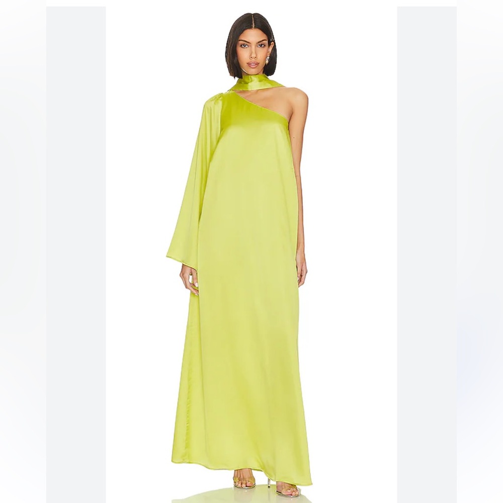 Show Me Your MuMu Lime One-Shoulder Maxi Dress
